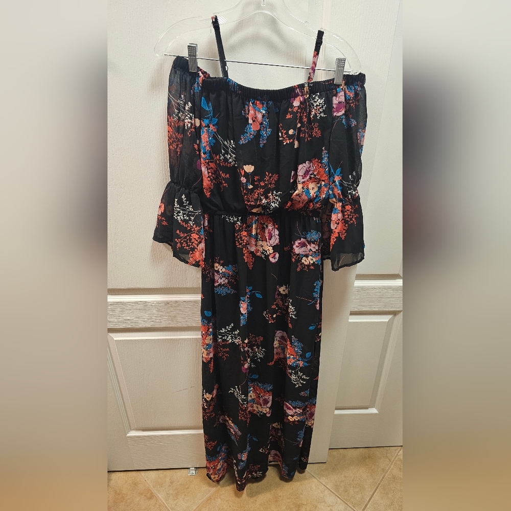 Floor Length Off The Shoulder Floral Dress